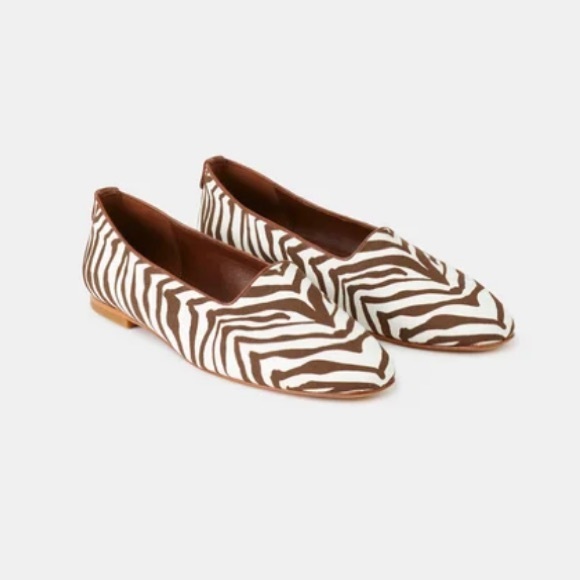 Lafayette 148 Georgine Icon Loafer In Zevron Print Canvas 36 US 7 NWOT - Picture 1 of 7